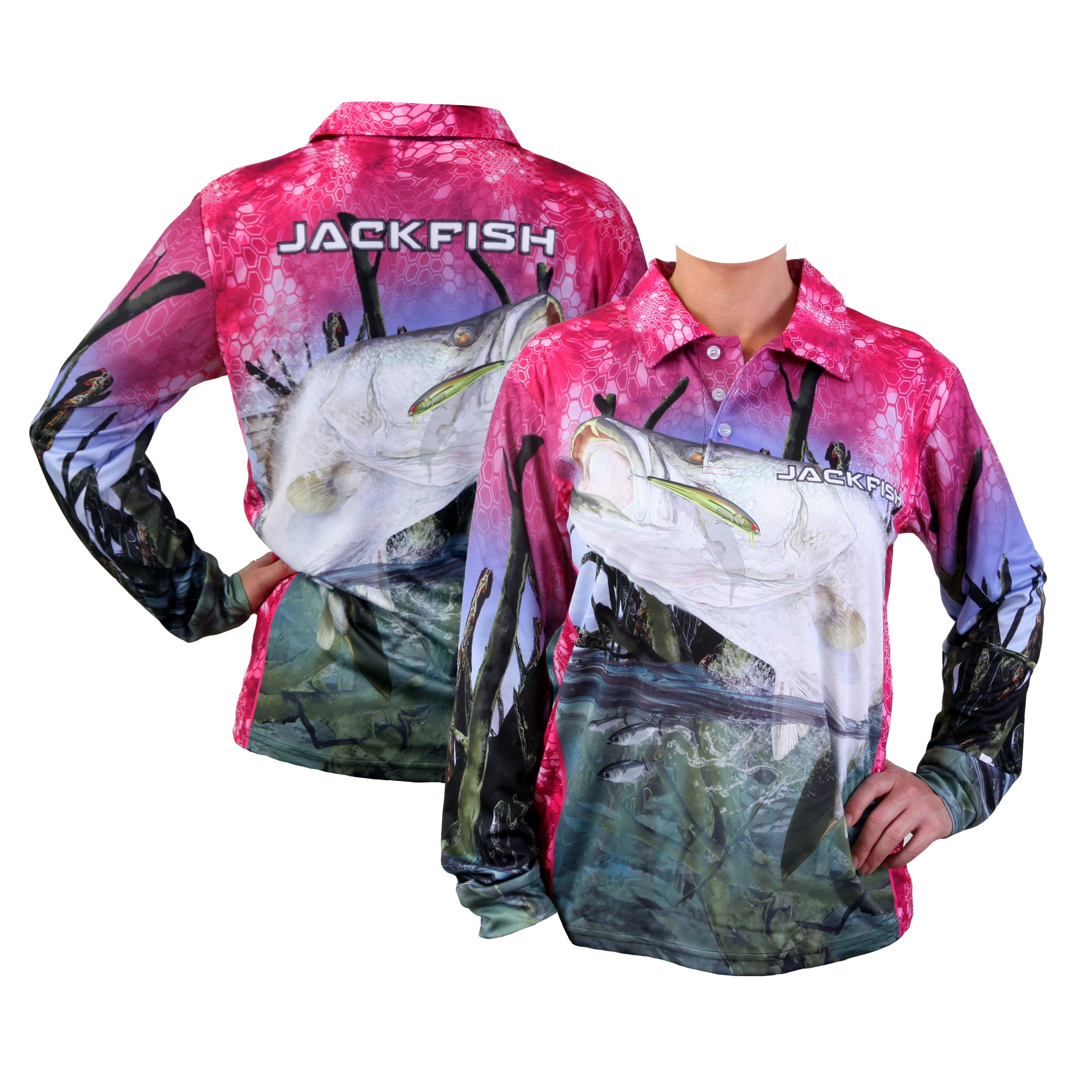 Barramundi Pink Long Sleeve Fishing Shirt Youth